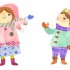 見上げる子供